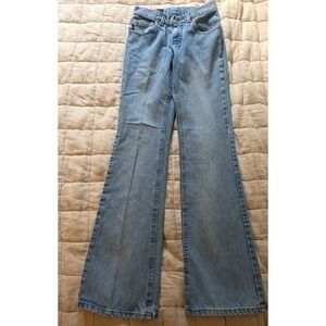 Vintage Lee Dungarees Jeans Womens 3M Low Rise Flare Medium Wash Denim‎ Y2k 90's